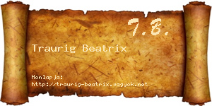 Traurig Beatrix névjegykártya